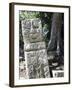 Sculpted Head Stone at Mayan Archeological Site, Copan Ruins, UNESCO World Heritage Site, Honduras-Christian Kober-Framed Photographic Print