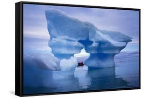 Sculpted Iceberg, Spitsbergen, Svalbard Archipelago, Norway, Scandinavia, Europe-Geoff Renner-Framed Stretched Canvas