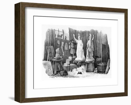 Sculptor at Work-Victor Adam-Framed Giclee Print