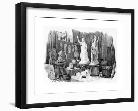 Sculptor at Work-Victor Adam-Framed Giclee Print