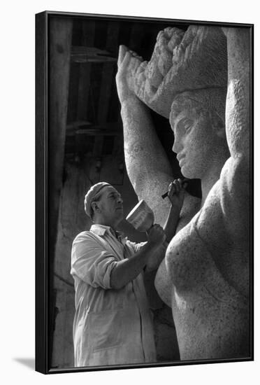 Sculptor at Work-null-Framed Photographic Print