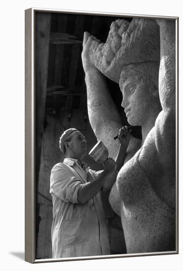 Sculptor at Work-null-Framed Photographic Print