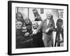 Sculptor Jacob Epstein Standing in His Studio with Several of His Sculptures-null-Framed Premium Photographic Print