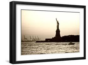 Sculpture and statue - Statue of Liberty - Sunset - Manhattan - New York City - United States-Philippe Hugonnard-Framed Photographic Print