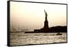 Sculpture and statue - Statue of Liberty - Sunset - Manhattan - New York City - United States-Philippe Hugonnard-Framed Stretched Canvas