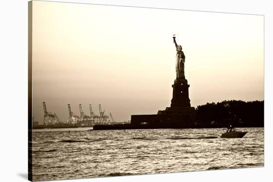 Sculpture and statue - Statue of Liberty - Sunset - Manhattan - New York City - United States-Philippe Hugonnard-Stretched Canvas