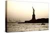 Sculpture and statue - Statue of Liberty - Sunset - Manhattan - New York City - United States-Philippe Hugonnard-Stretched Canvas