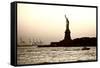 Sculpture and statue - Statue of Liberty - Sunset - Manhattan - New York City - United States-Philippe Hugonnard-Framed Stretched Canvas