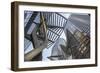 Sculpture and urban office buildings on Stephen Avenue Walk, Downtown, Calgary, Alberta, Canada, No-Frank Fell-Framed Photographic Print