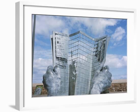 Sculpture at Starting Point of South West Coast Path, Minehead, Somerset, England-David Hunter-Framed Photographic Print