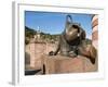 Sculpture at the Alte Brucke (Old Bridge) in Old Town, Heidelberg, Baden-Wurttemberg, Germany, Euro-Michael DeFreitas-Framed Photographic Print