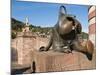 Sculpture at the Alte Brucke (Old Bridge) in Old Town, Heidelberg, Baden-Wurttemberg, Germany, Euro-Michael DeFreitas-Mounted Photographic Print