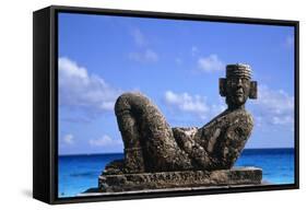 Sculpture by the Ocean in Cancun, Mexico-Svenja-Foto-Framed Stretched Canvas