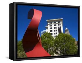 Sculpture by Verde Boverkamp, Myriad Botanical Gardens, Oklahoma City, Oklahoma, USA-Richard Cummins-Framed Stretched Canvas