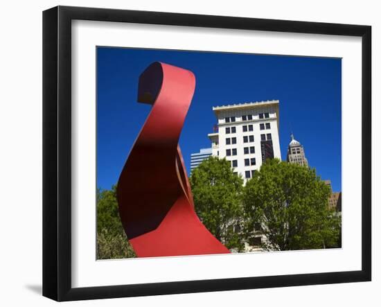 Sculpture by Verde Boverkamp, Myriad Botanical Gardens, Oklahoma City, Oklahoma, USA-Richard Cummins-Framed Photographic Print