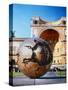 Sculpture called Sphere by A. Pomodoro, Vatican Courtyard, Rome, Italy-Chuck Haney-Stretched Canvas