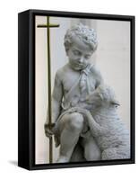 Sculpture Depicting Christ as a Good Shepherd in Santa Maria D. Grazie Church, Rome, Lazio-Godong-Framed Stretched Canvas
