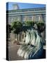 Sculpture Depicting Someone Diving into a Wave, Newport, Rhode Island, New England, USA-Robert Francis-Stretched Canvas