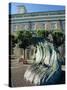 Sculpture Depicting Someone Diving into a Wave, Newport, Rhode Island, New England, USA-Robert Francis-Stretched Canvas