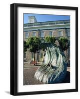 Sculpture Depicting Someone Diving into a Wave, Newport, Rhode Island, New England, USA-Robert Francis-Framed Photographic Print