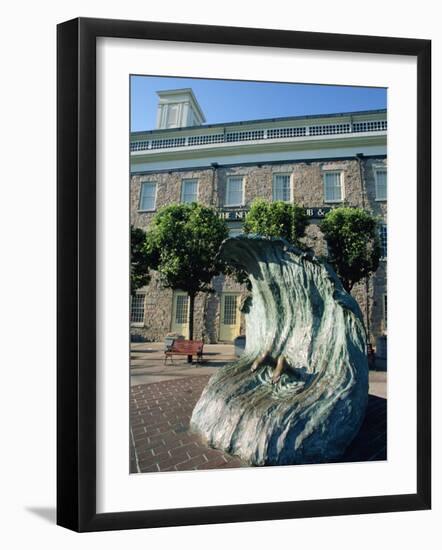 Sculpture Depicting Someone Diving into a Wave, Newport, Rhode Island, New England, USA-Robert Francis-Framed Photographic Print