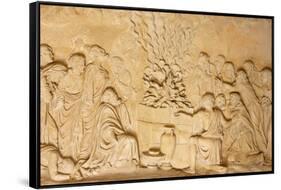 Sculpture depicting the priests of Baal at El Muhraqa-Godong-Framed Stretched Canvas