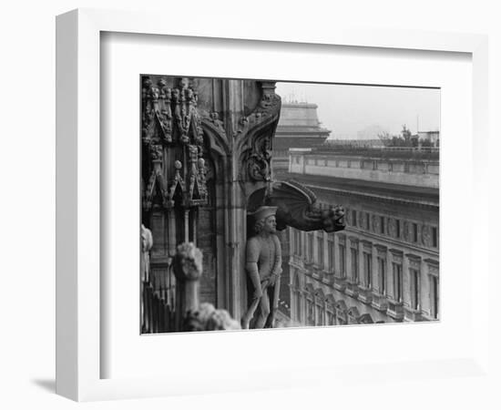 Sculpture Detail on Exterior of Il Duomo-Karen Tweedy-Holmes-Framed Photographic Print