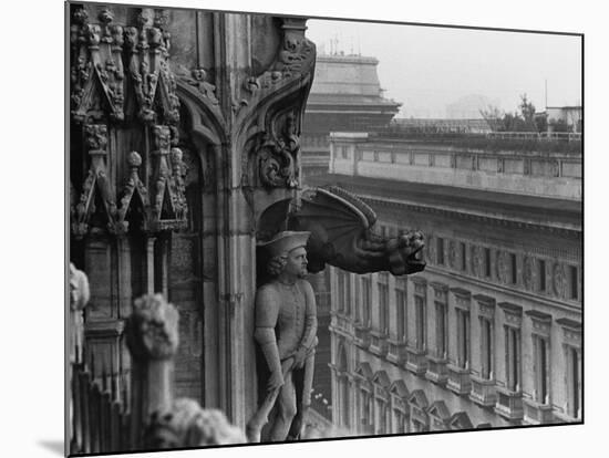 Sculpture Detail on Exterior of Il Duomo-Karen Tweedy-Holmes-Mounted Photographic Print