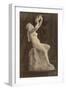 Sculpture : femme nue assise tenant une corne, par Louis-Edmond Cougny-Charles Marville-Framed Giclee Print