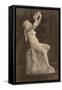 Sculpture : femme nue assise tenant une corne, par Louis-Edmond Cougny-Charles Marville-Framed Stretched Canvas