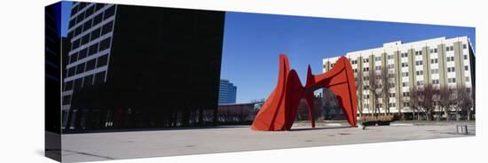 Sculpture in Front of a Building, Alexander Calder Sculpture, Grand Rapids, Michigan, USA-null-Stretched Canvas