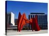 Sculpture in Front of a Building, Alexander Calder Sculpture, Grand Rapids, Michigan, USA-null-Stretched Canvas
