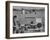 Sculpture Jean Tinguely in Nevada Desert Trying Out His Self-Destruction Machine Sculpture-Allan Grant-Framed Photographic Print