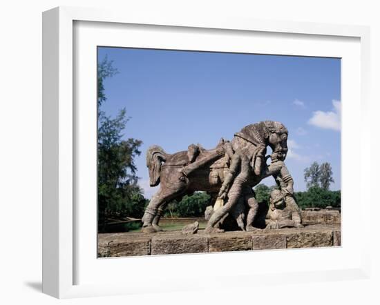 Sculpture of a Horse.Sun Temple, Konarak, Orissa, India-null-Framed Giclee Print