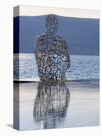 Sculpture of a Man Made of Letters at the Lido Mar Swimming Pool at the Newly Developed Marina in P-Martin Child-Stretched Canvas