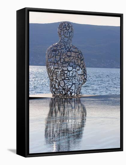 Sculpture of a Man Made of Letters at the Lido Mar Swimming Pool at the Newly Developed Marina in P-Martin Child-Framed Stretched Canvas