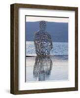 Sculpture of a Man Made of Letters at the Lido Mar Swimming Pool at the Newly Developed Marina in P-Martin Child-Framed Photographic Print