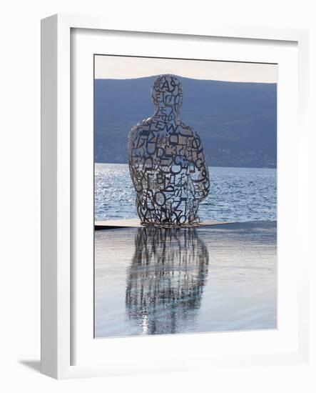 Sculpture of a Man Made of Letters at the Lido Mar Swimming Pool at the Newly Developed Marina in P-Martin Child-Framed Photographic Print
