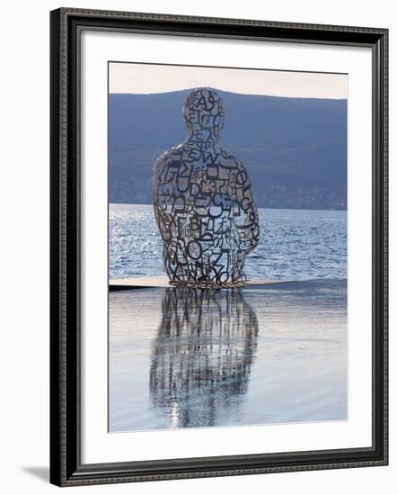 Sculpture of a Man Made of Letters at the Lido Mar Swimming Pool at the Newly Developed Marina in P-Martin Child-Framed Photographic Print