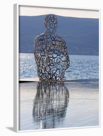 Sculpture of a Man Made of Letters at the Lido Mar Swimming Pool at the Newly Developed Marina in P-Martin Child-Framed Photographic Print