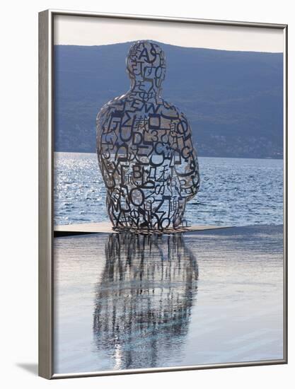 Sculpture of a Man Made of Letters at the Lido Mar Swimming Pool at the Newly Developed Marina in P-Martin Child-Framed Photographic Print