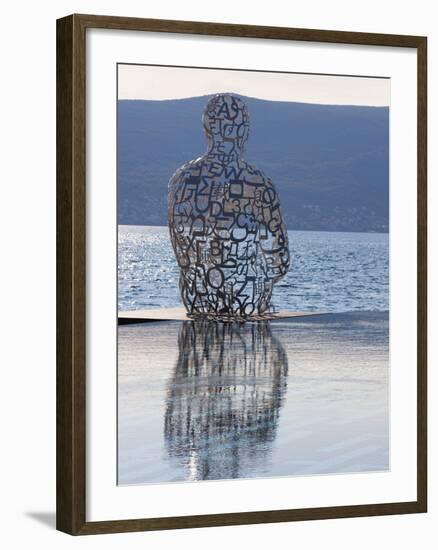 Sculpture of a Man Made of Letters at the Lido Mar Swimming Pool at the Newly Developed Marina in P-Martin Child-Framed Photographic Print