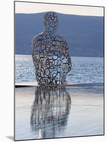 Sculpture of a Man Made of Letters at the Lido Mar Swimming Pool at the Newly Developed Marina in P-Martin Child-Mounted Photographic Print