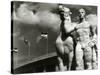 Sculpture of Athlete and Horse at the Stadium for the Olympic Games in Berlin, 1936-German photographer-Stretched Canvas