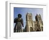 Sculpture of Bengali Scholar Outside the Cathedral, Bristol, Avon, England, United Kingdom, Europe-Jean Brooks-Framed Photographic Print