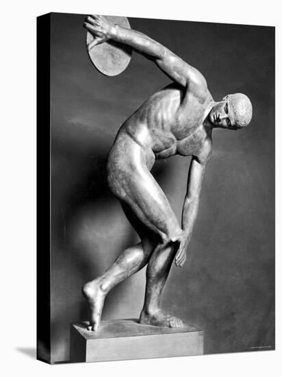 Sculpture of Greek Athlete Holding the Discus-null-Stretched Canvas