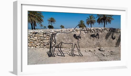Sculpture of horse at Tel Megiddo, Galilee, Israel-null-Framed Photographic Print