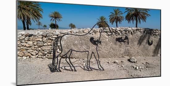 Sculpture of horse at Tel Megiddo, Galilee, Israel-null-Mounted Photographic Print