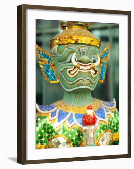 Sculpture of Mask in Bangkok, Thailand-Bill Bachmann-Framed Photographic Print