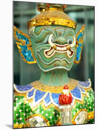 Sculpture of Mask in Bangkok, Thailand-Bill Bachmann-Mounted Photographic Print